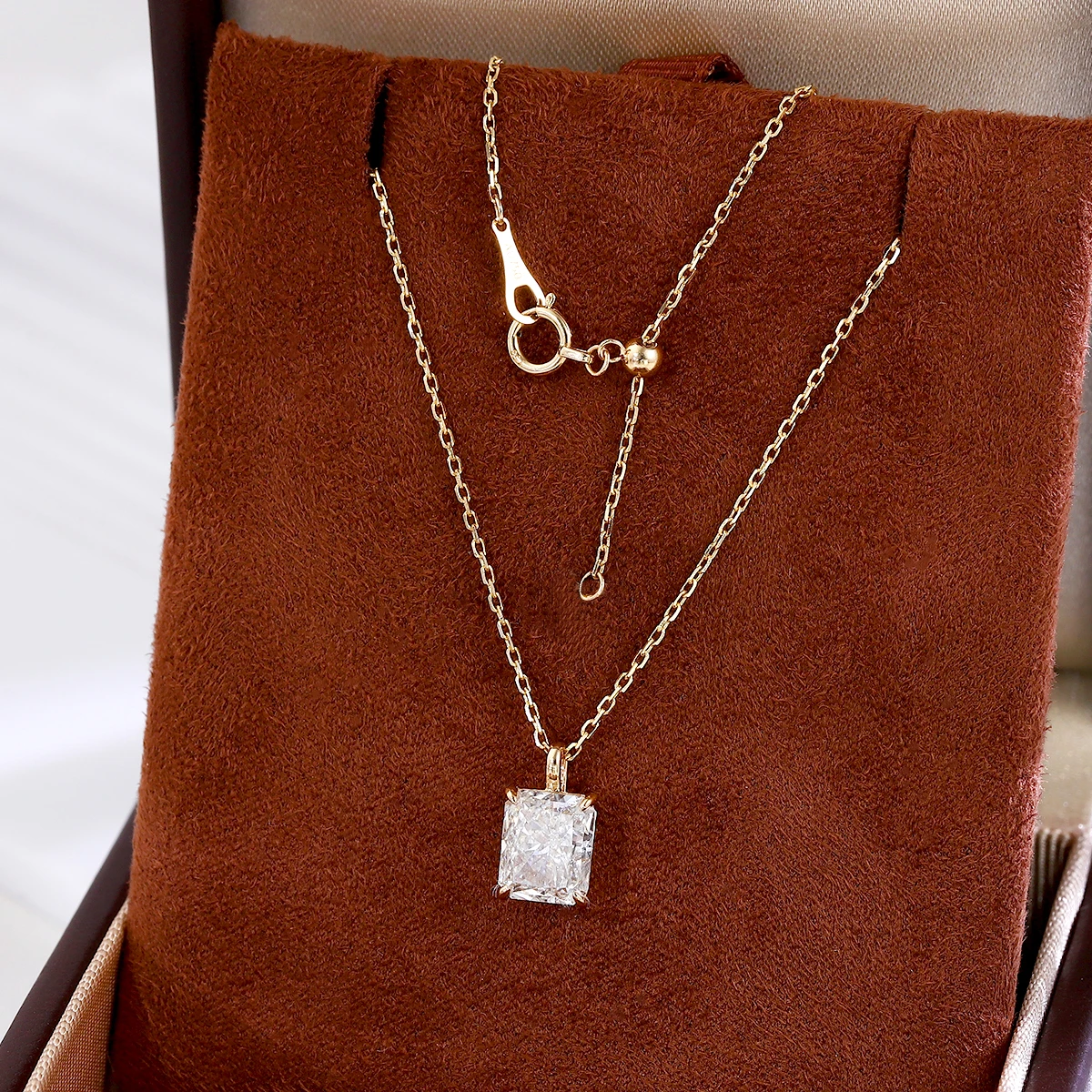 

Женское ожерелье с подвеской в стиле Прованс, 18-каратное золото, 2 карата, сияющая огранка, лабораторные бриллианты, модная цепочка-пасьянс, модные украшения, подарки на годовщину