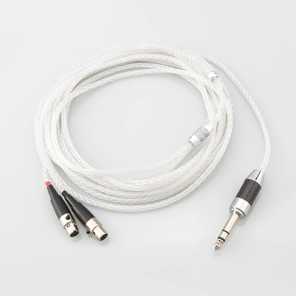 

99% Pure Silver 8 Cores HiFi Cable 6.35mm/3.5mm/4.4mm/2.5mm XLR 4Pin Balanced Male for Audeze LCD-2, LCD-3, LCD-4, LCD-X, LCD-XC