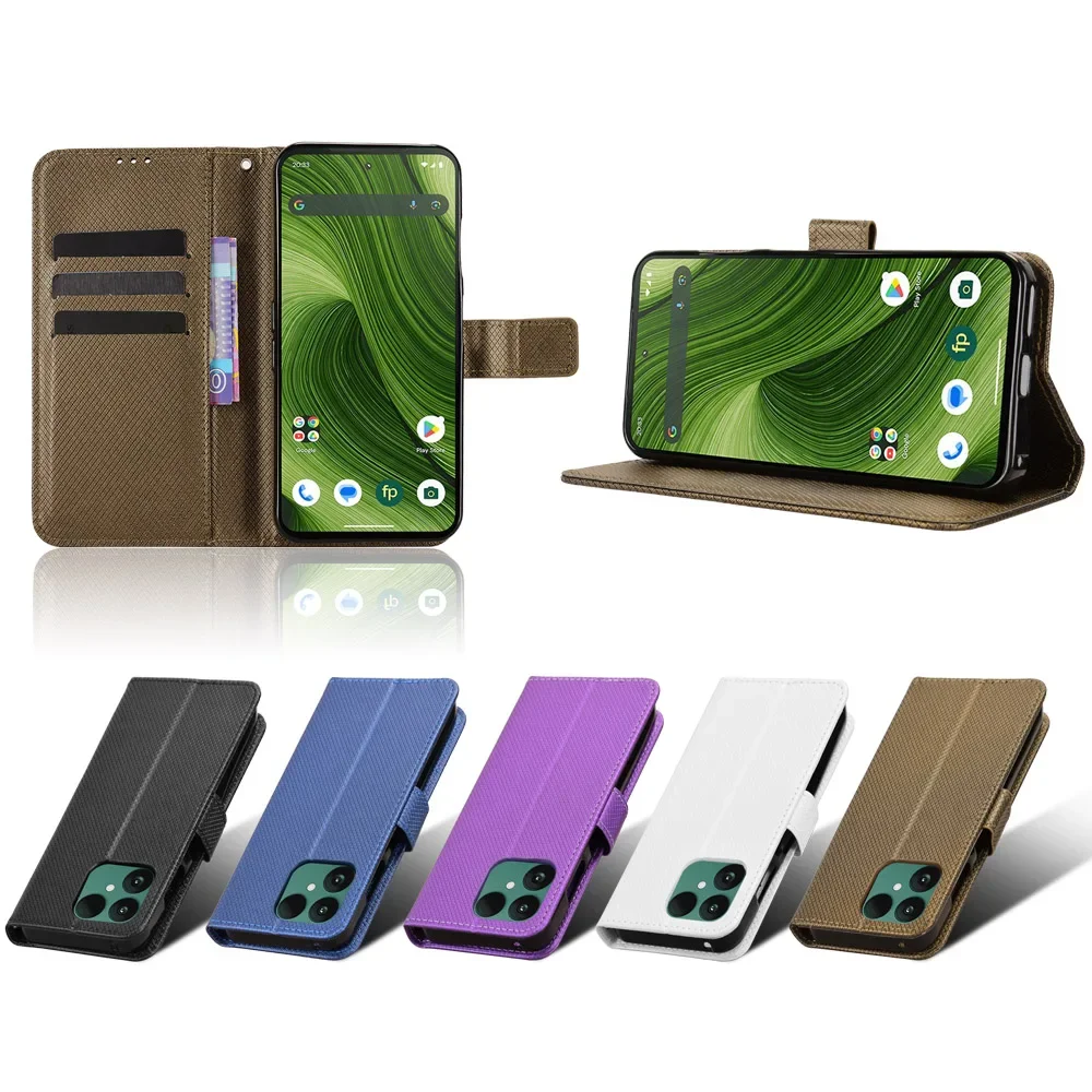 

Aurora For Fairphone 6 Flip Case Grains Diamond Texture Leather Magnetic Holder Wallet Back Cover For Fairphone 6 Shell