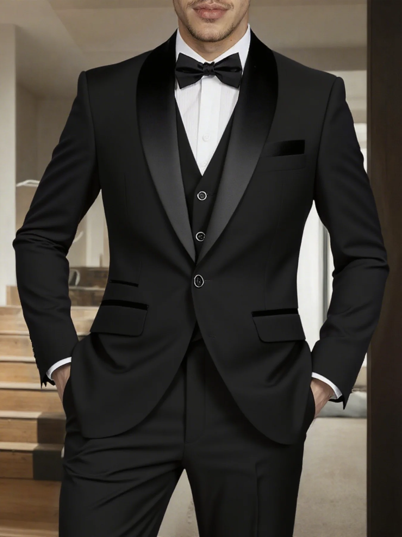 

3pcs Men's Formal Suit - Ideal for Business Meetings & Wedding Parties