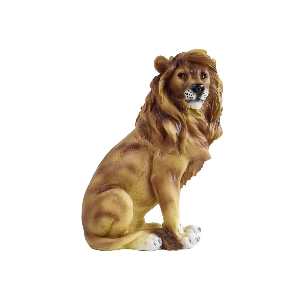 

Crafts Resin Lion Statue Luxury Simulated Animal Ornament Retro Vivid Miniatures Figurine Sculpture Entrance