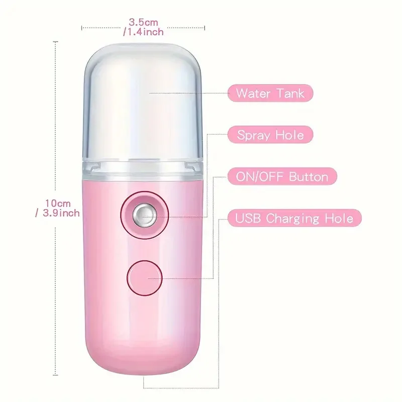 Dispositivo de vapor facial nano spray instrumento hidratante mini umidificador portátil beleza spray aparelho hidratante spray frio