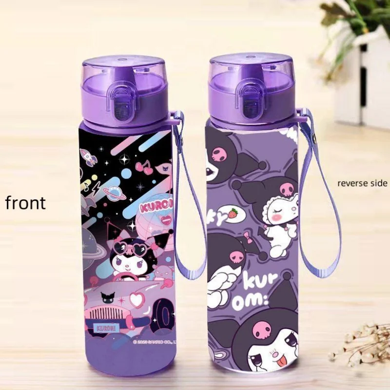 Copo de água leve anime para meninas, copo de água para esportes ao ar livre, miniso, sanrio, kuromi, minha melodia, hello kitty, kawaii, novo