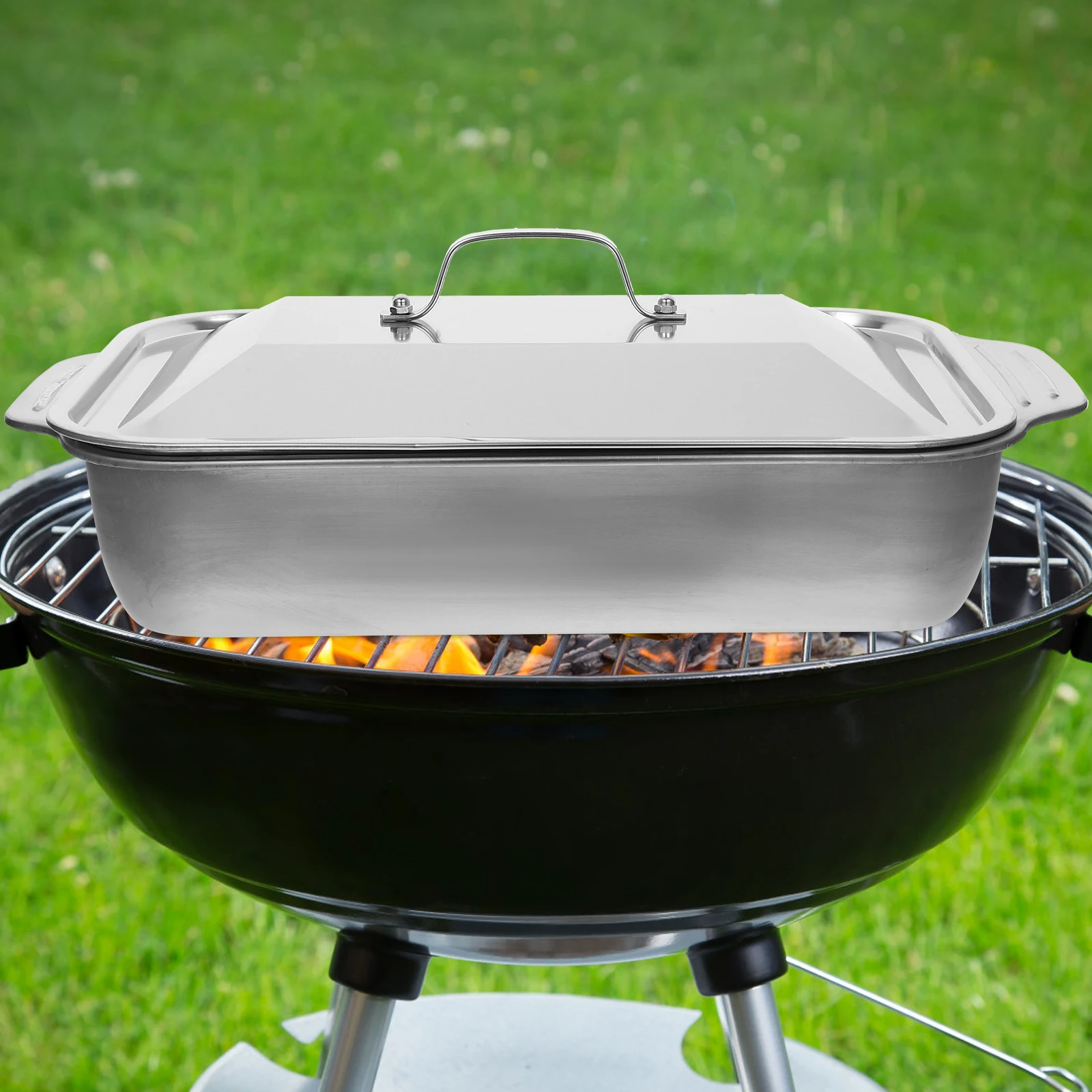 

1 set Stainless Steel Grilled Fish Roasting Pan Rectangular Deep Tray For Lobster Seafood Barbecue Baking Dish Cooking Tool