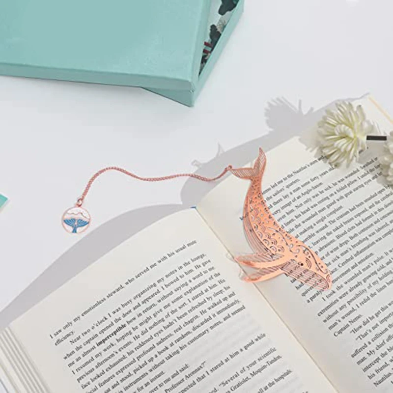 Imagem -03 - Metal Whale Bookmark para Leitor Brass Bookworm Presente de Aniversário para o Livro Lover Dia das Mães Presente de Natal