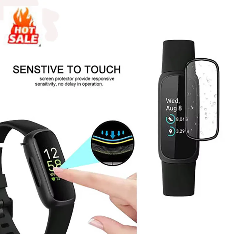 

3 Pcs Screen Protective Film For Fitbit Inspire 3 HD Anti-scratch 3D Composite Film Smart Watches Protection Accessories