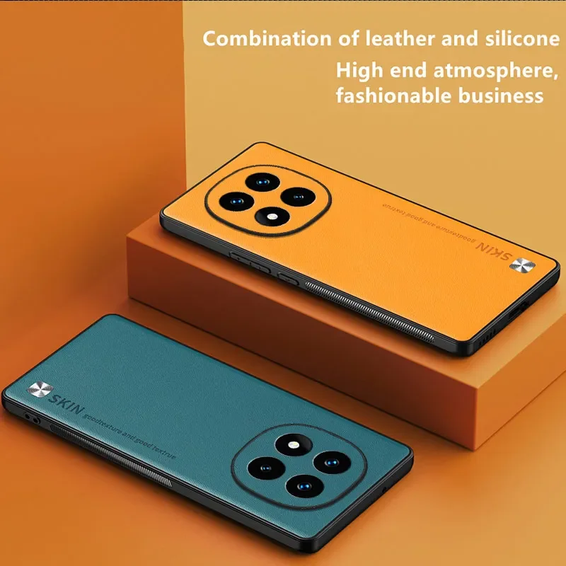Custodia per telefono con cover posteriore in pelle PU antiurto per Redmi Note 14 Pro Plus 14C 5G 4G Protezione per lenti Custodie morbide in silicone antigoccia