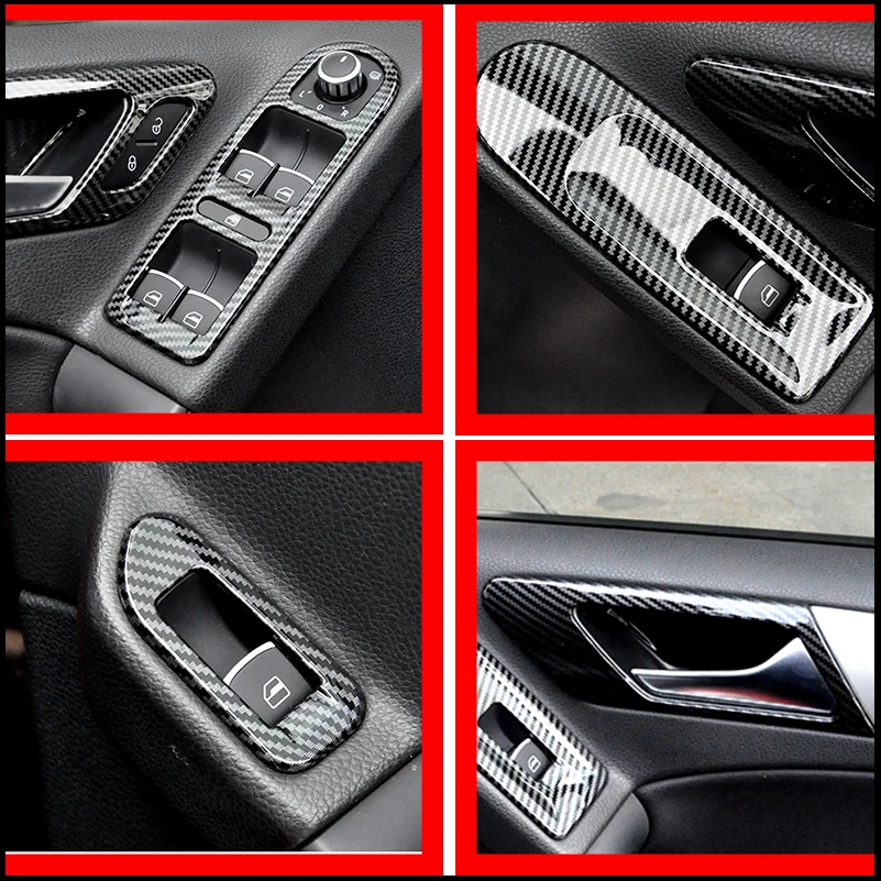 Car Styling For VW Golf 6 MK6 2009-2012 Window Lift Control Door Handle Panel Cover Decorative Frame Trim Strip Auto Accessories
