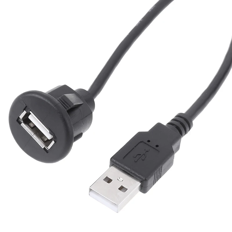 1 قطعة 1 متر لوحة عدادات السيارة جبل USB 2.0 ذكر إلى أنثى المقبس تمديد لوحة كابل