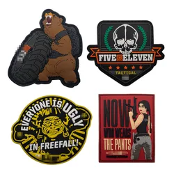 3D PVC Military Patch Soft Rubber Tactical Morale Badges Hook&Loop Patches Patches on Clothes Outdoor Backpack Helmet Armband