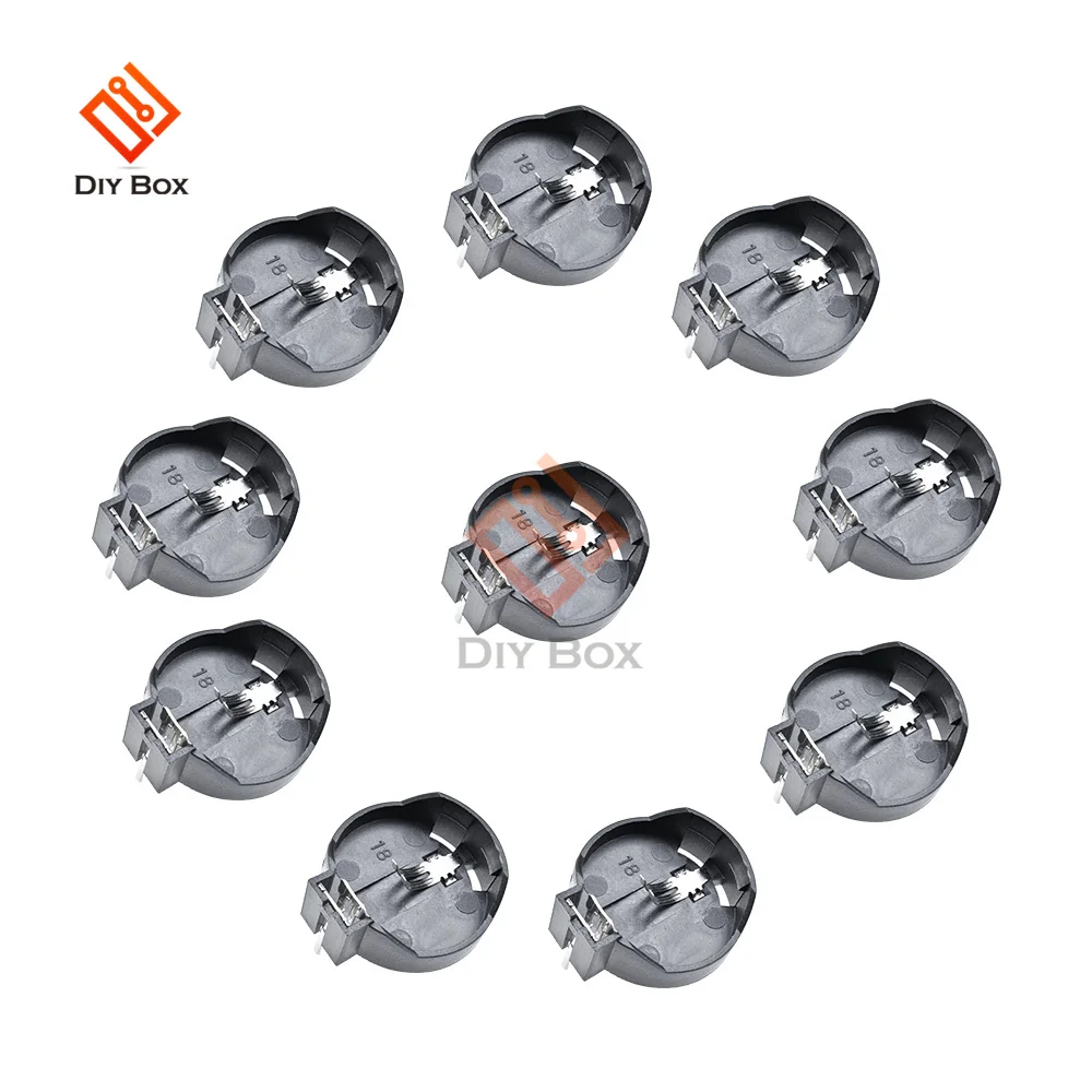 10-50 個 CR2032 CR2025 CR2016 バッテリーホルダー コイン電池ホルダー ボックスケース ソケット 2 ピン付き 3V  ブラック マウントリードははんだが必要です - AliExpress 44