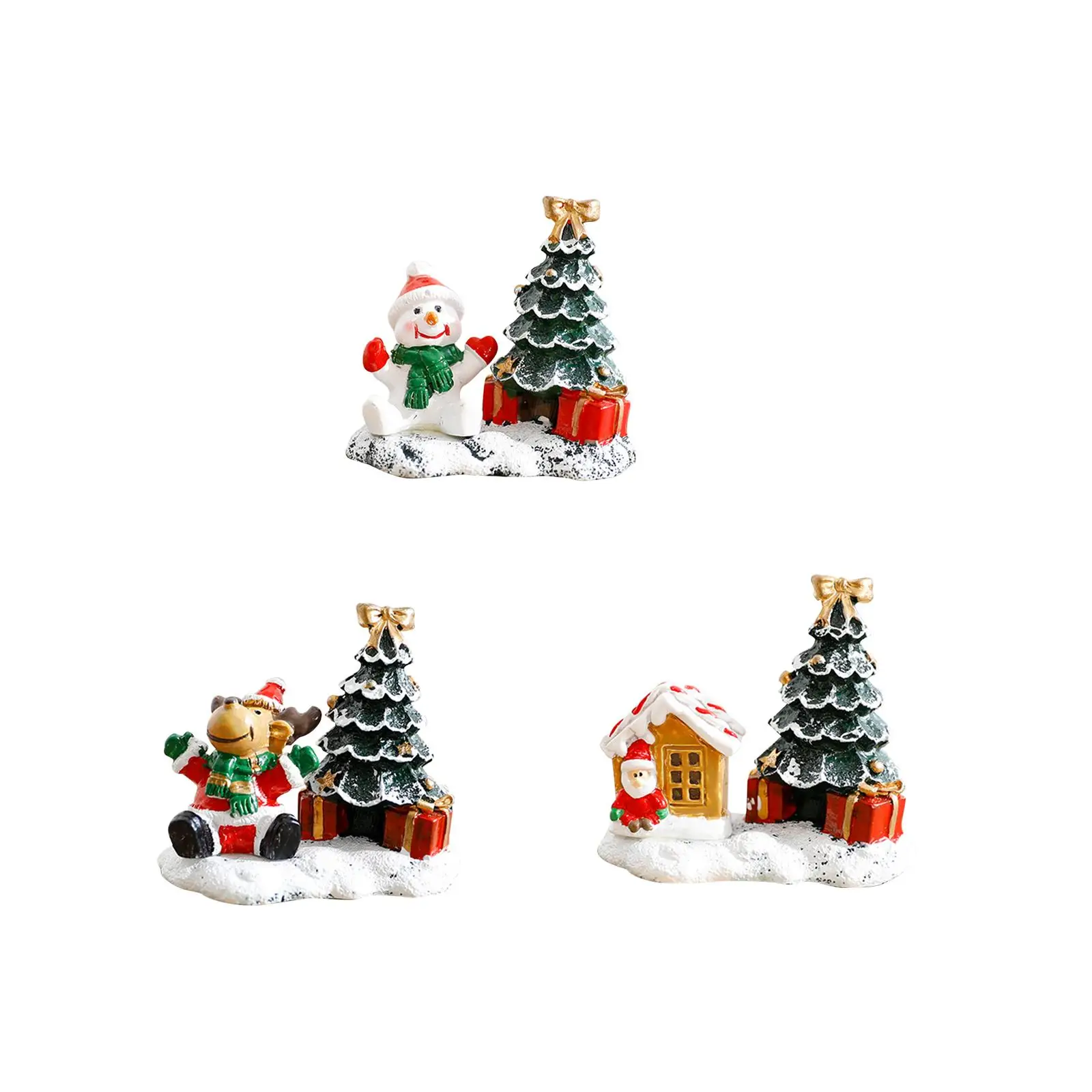 Christmas Tree Resin Figurine Window Display Adorable Accents Fireplace Collectibles Home Micro Landscape Small Cute Xmas Statue