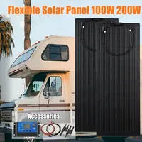 Powerful 200W 100W Flexible Solar Panel Kit Complete 18V Solar Cell PV Connecter Solar Battery Power Bank for Camping RV Boat