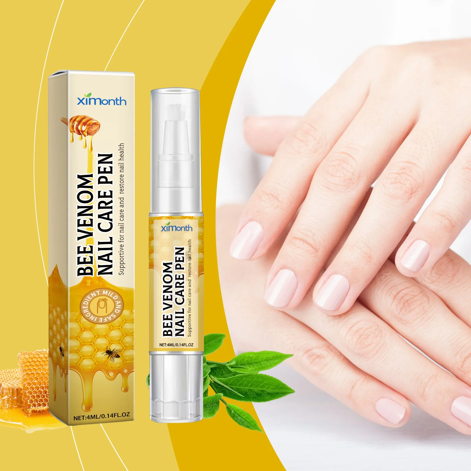 Bee Venom-pluma para el cuidado de las uñas, lápiz de nutrición para el tratamiento de las uñas, revitalizador de cutículas, esmalte de uñas, nutre la piel, belleza, salud