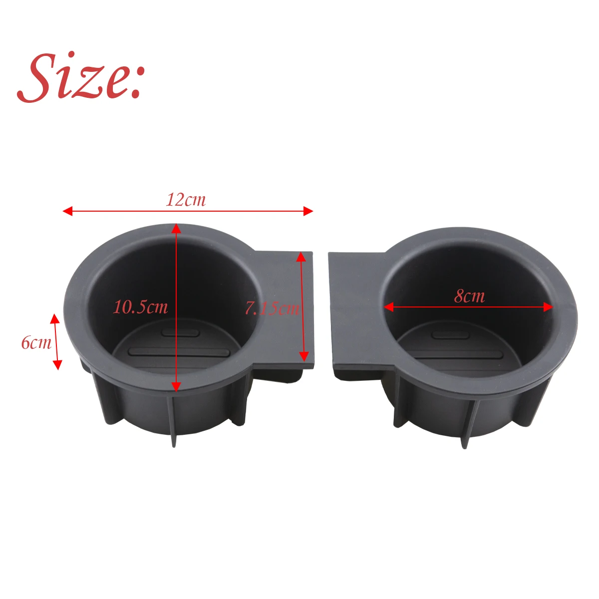 1Pair Center Console Cup Holder Inserts for Ford F150 with Flow Through Console 2004-2008/Expedition 2003-2006