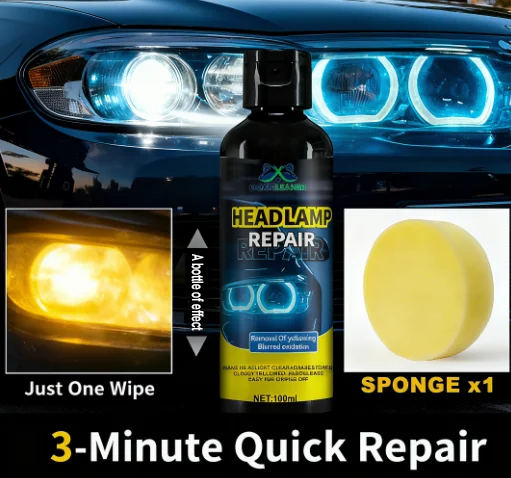Professional car headlight repair paste - Easy-to-use car light maintenance kit, restore oxidized, yellowed, and blurry headligh