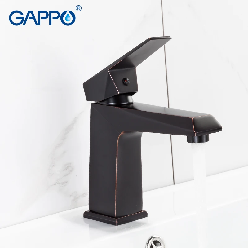 

GAPPO Matte Black Basin Faucet Deck Mounted Bathroom Crane Waterfall Brass Bathroom Tap Hot Cold Water Mixer Taps