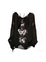 Y2k Emo Women Streetwear Long Sleeve Grunge Acubi Fairycore T-shirts Tshirt Goth Gyaru Oversize Letter Tops 2000s Alt Clothes