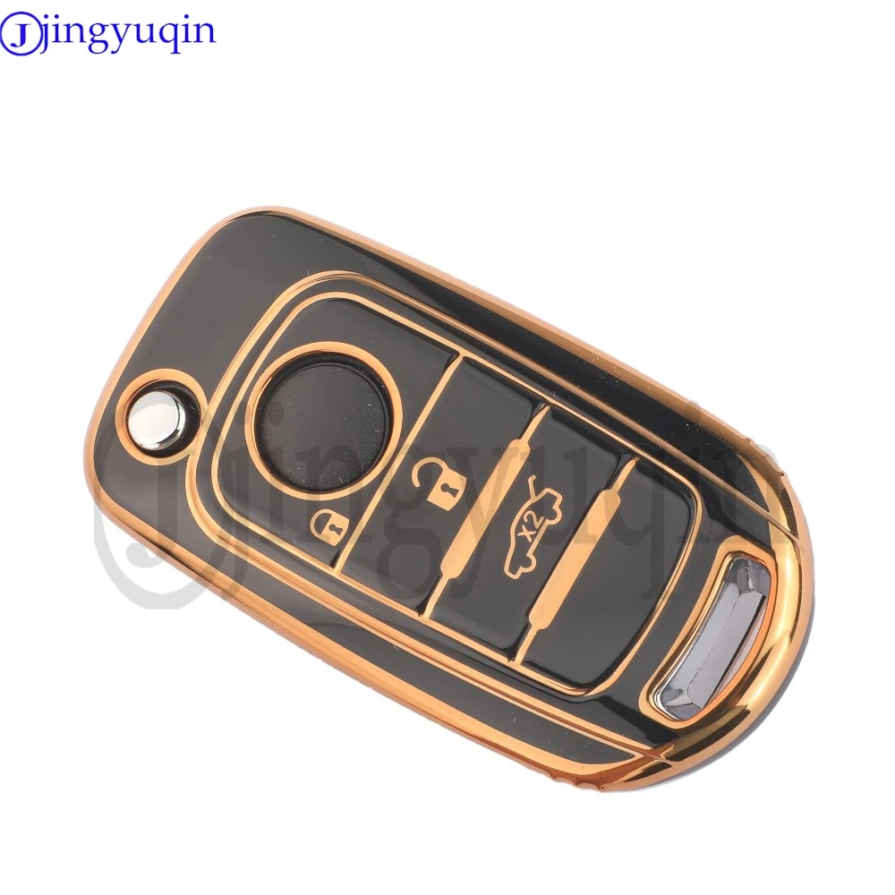 

jingyuqin NEW TPU 3 Buttons Remote Car Key Case Fob For FIAT Tipo 500 Toro Cronos Egea 500X Strada Accessorie