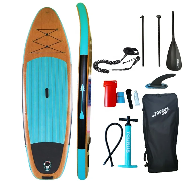 Simple Wooden Sup Stand Up Paddle Board Style Water Play Equipments 9'-14' Inflatable Sup Paddle Board