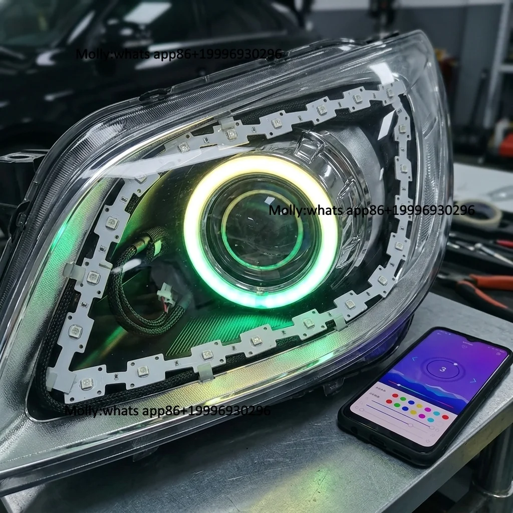Misun Demon Eye Custom Retrofit Truck Headlight Work Light C300 RGB Chasing LED with 48W Aluminium Flexible DRL Boards Ribbon