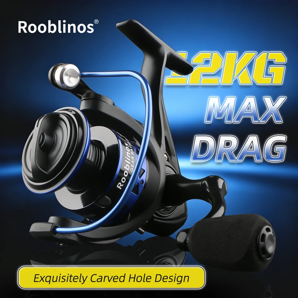 ROOBLINOS EASTING Spinning Reel Metal Spool 5.2:1 Gear Ratio 12BB Saltwater Freshwater Fishing Reel