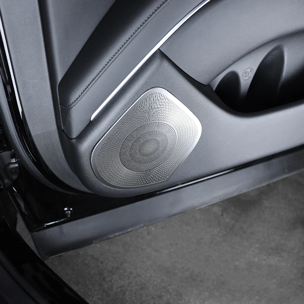 Für Hyundai Palisade LX3 2025 2026 Silber Edelstahl Tür Lautsprecher Horn Abdeckung Kratzfest Helle Maske Trim LHD/RHD