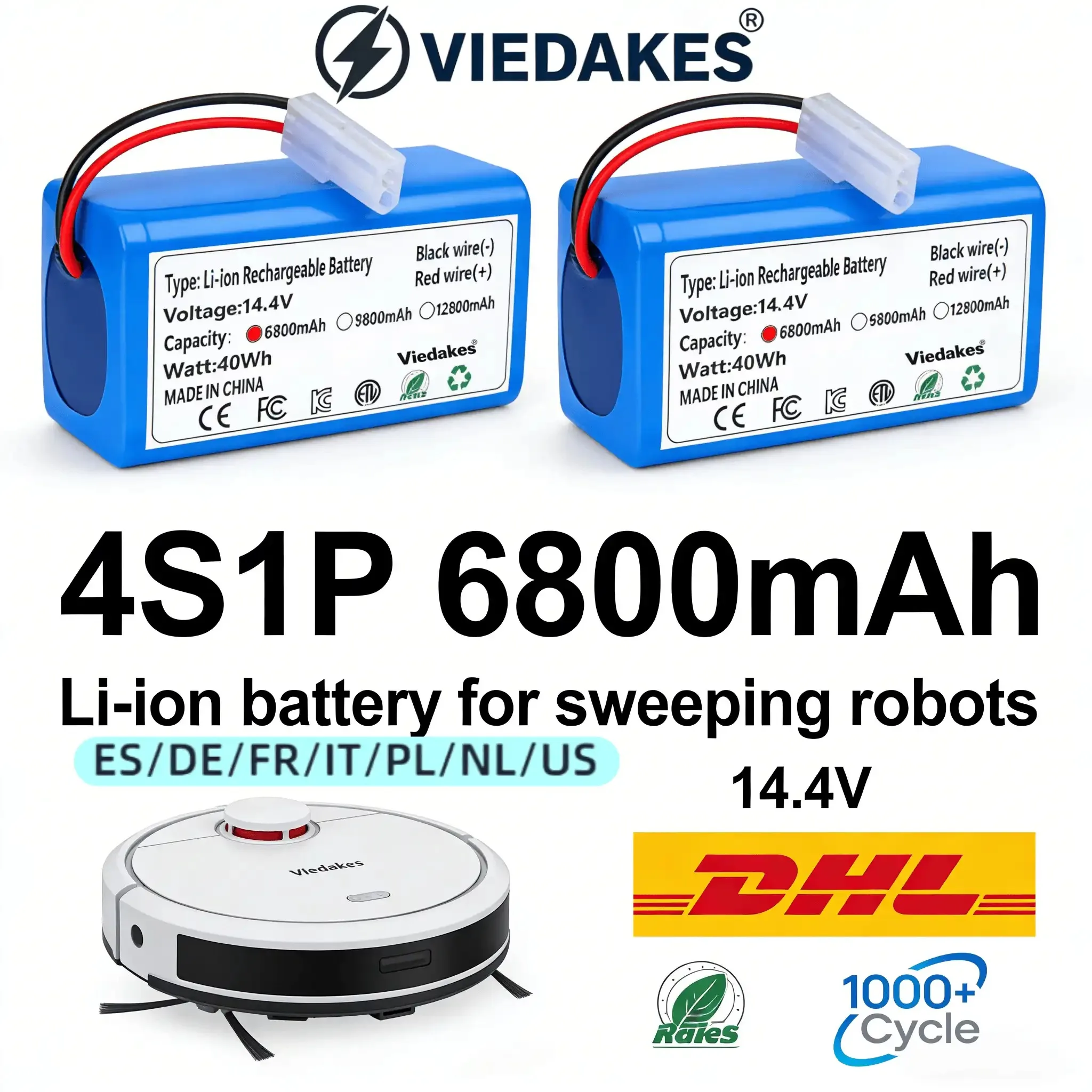 

Аккумуляторный блок 4S1P 18650 для Xiaomi G1, 14,4 В, 6800 мАч, литий-ионный, подходит для робота-пылесоса Mi Essential MJSTG1 ✔