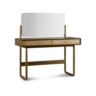 AANordic Simple Solid Wood Dressing Table With Mirror Home Bedroom French Retro Multi-Functional Creative Makeup Table