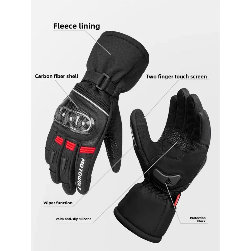 Motowolf Motorcycle Waterproof Touch Screen Gloves Man Windproof Thermal Riding Glove Protection gear Accessories Winter Items