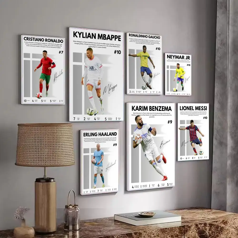 Featuring Legendary Football Stars Poster Decorative Wall Art Stickers Mural Photo Print for Home Living Room Hallway Decor