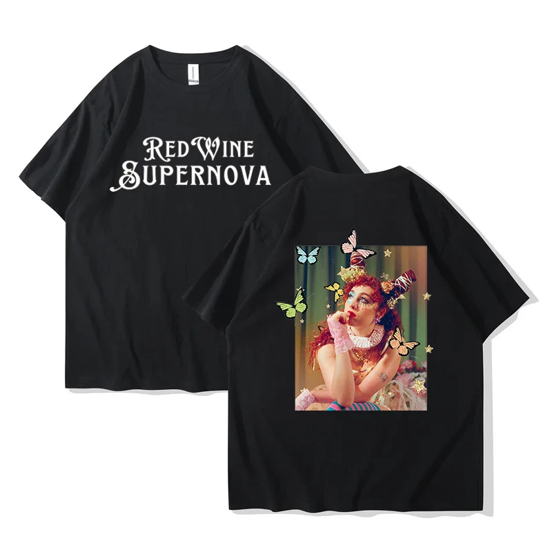 Red Wine Supernova T Shirt Chappell Roan Men/women Clothing Harajuku Summer Midwest Princess Tour Unisex Cotton Graphic T Shirts