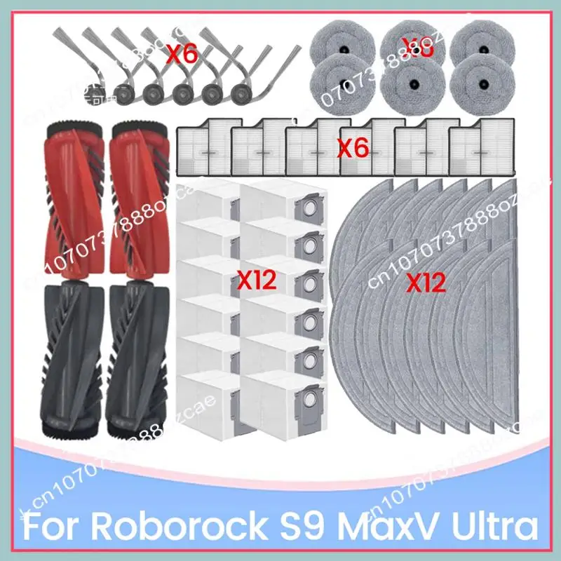 A26P For Roborock S9 Maxv Ultra Replacement Parts Brush Hepa Filter Dust Bag Mop Cloth Efficient Cleaning Accessories