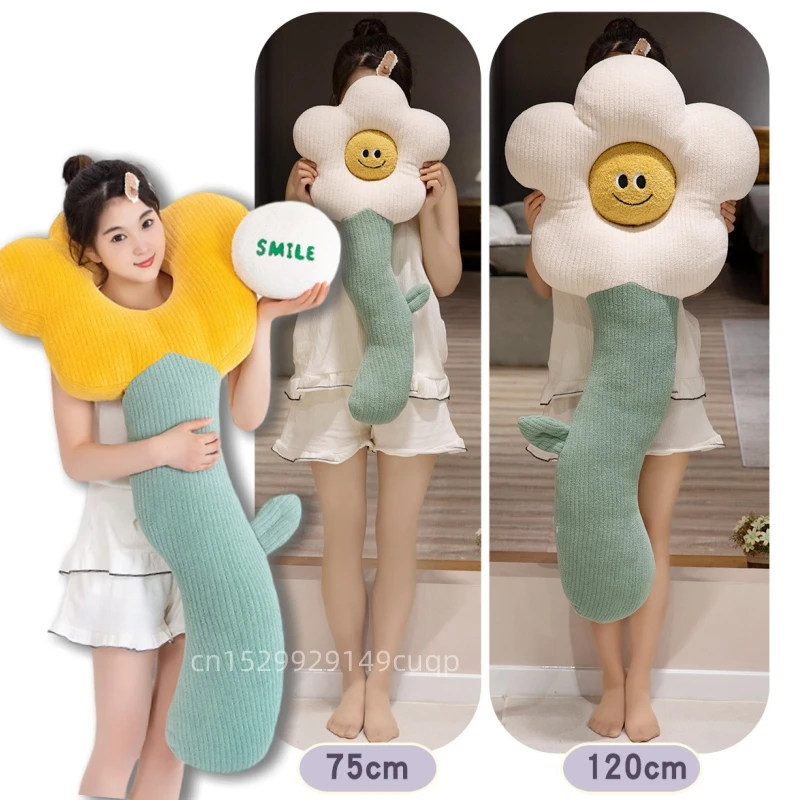 Oreiller en peluche Smiley Face Flower, bande de couleur ange, beurre, super doux, décoration d'intérieur pour accompagner le sommeil, haute qualité