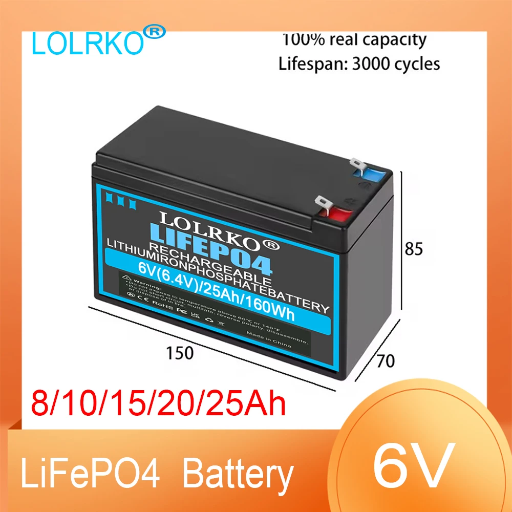 Neue 6V 15Ah wiederaufladbare Batterie für elektrische Kinderfahrzeuge, Spielzeugautos, Motorräder, Kinderwagen, Batterie 8Ah 10Ah 15Ah 20Ah