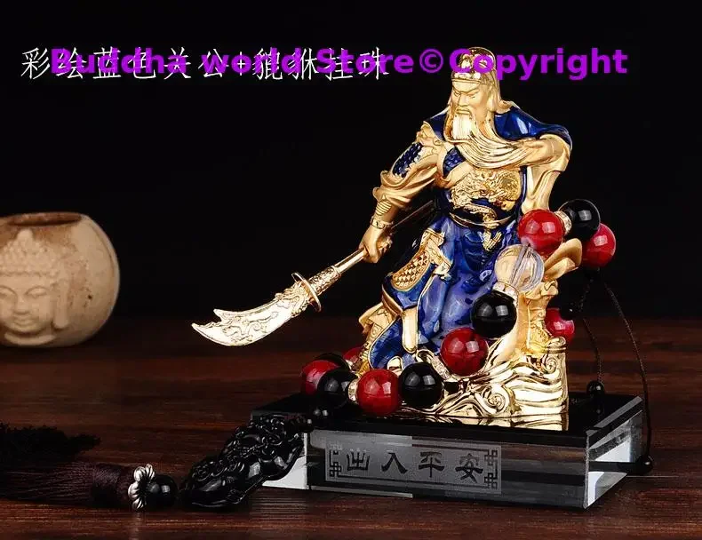 NEW Southeast Asia God of wealth GUAN GONG figure HOME shop protection Prosperity GOOD LUCK CAI SHEN FENG SHUI statue