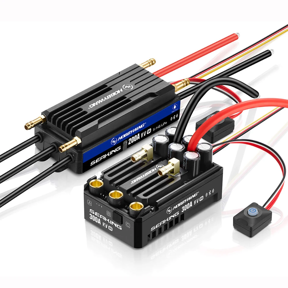 Hobbywing Seaking 200A/300A HV V4 5-14S مقاوم للماء بدون فرش ESC سرعة تحكم BEC الناتج لقارب RC