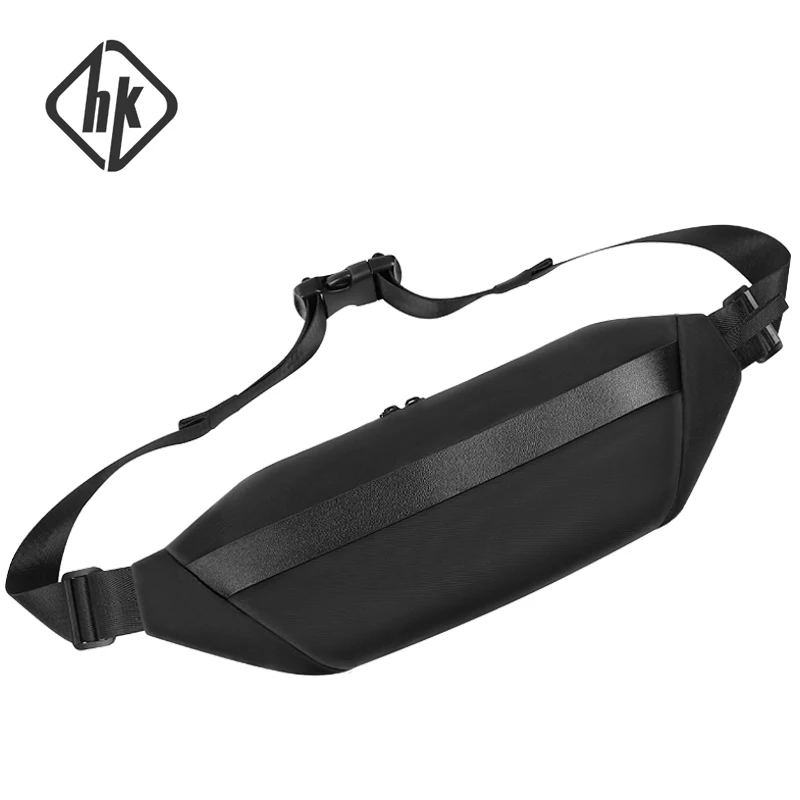 

HK Men's Waist Bag Large Capacity Multifuctional Motorcycle Chest Pack For Short Distance Travel Crossbody Bag For 6.9'' Phone