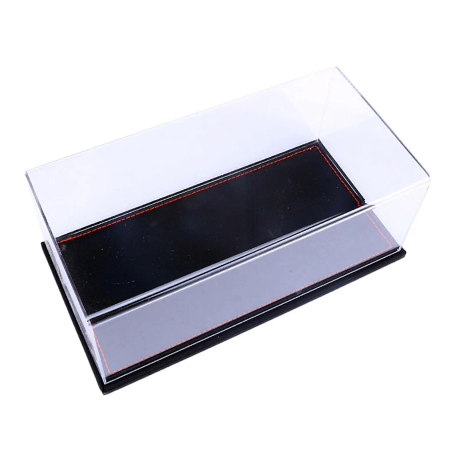 Acrylic Display Case Transparent Display Box with PU Leather Base Dustproof Storage for 1:24 Model Cars Action Figure