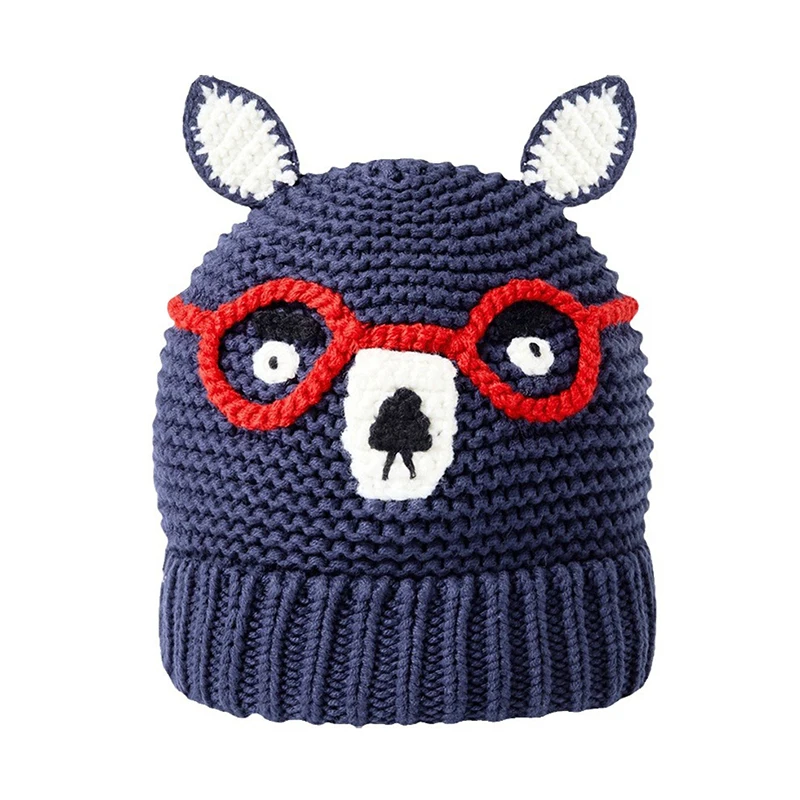 Hat Baby Winter Boy Blue Acrylic Knit Beanie Accessory For Autumn Outdoor Cold Weather Skiing