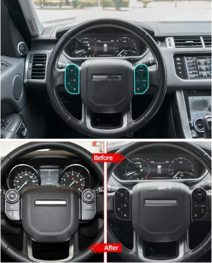 Set di interruttori combinati touch con pulsante di controllo del volante dell'auto per Land Rover per Range Rover Vogue / Sport 2014-2017