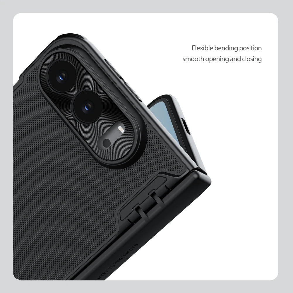 For iPhone Duo NILLKIN Magnetic Frosted Shield Fold Case, 360° Hinge Protection Matte Cover with Aluminum Lens Frame MagSafe