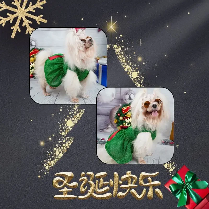 New Pet Dog Christmas Dress Dog Christmas Dress Gift Old Man Dog Clothes