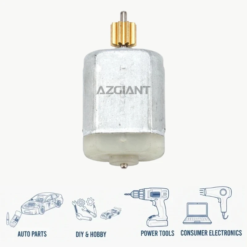 

AZGIANT Micro Motor FC280 DC 12V 47mm Axis 9T Low Noise Anti-Rust for Car Lock Block Inner Motor Replace&DIY Toy Special Offer