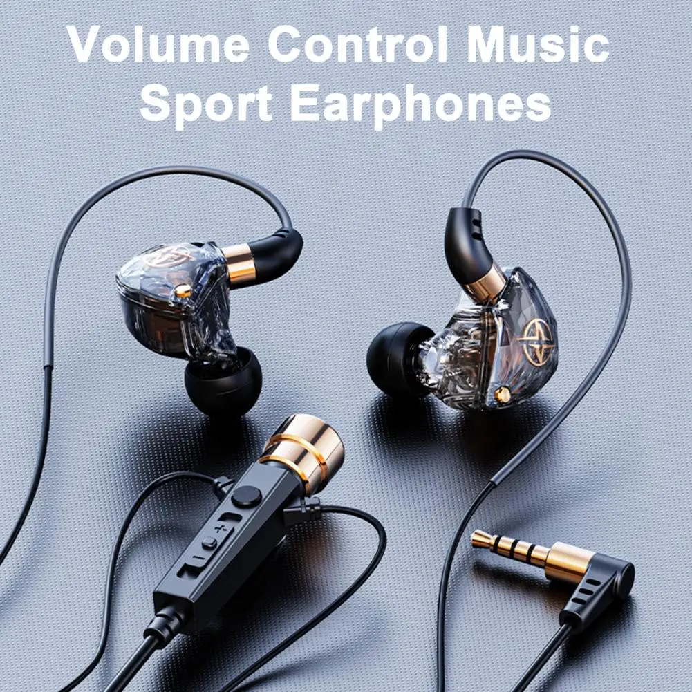 Wired Earphone Noise Reduction High Sensitivity Ergonomic Volume Control Music Sport Earphones In-ear Earphone Phone Call
