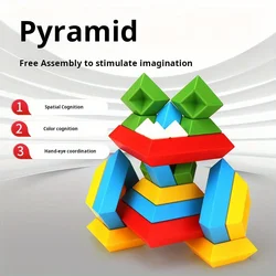 15PCS/30PCS/60PCS Multifunctional Building Block Pyramid Stacking Children's Puzzle And Creative Assembly Toy Games