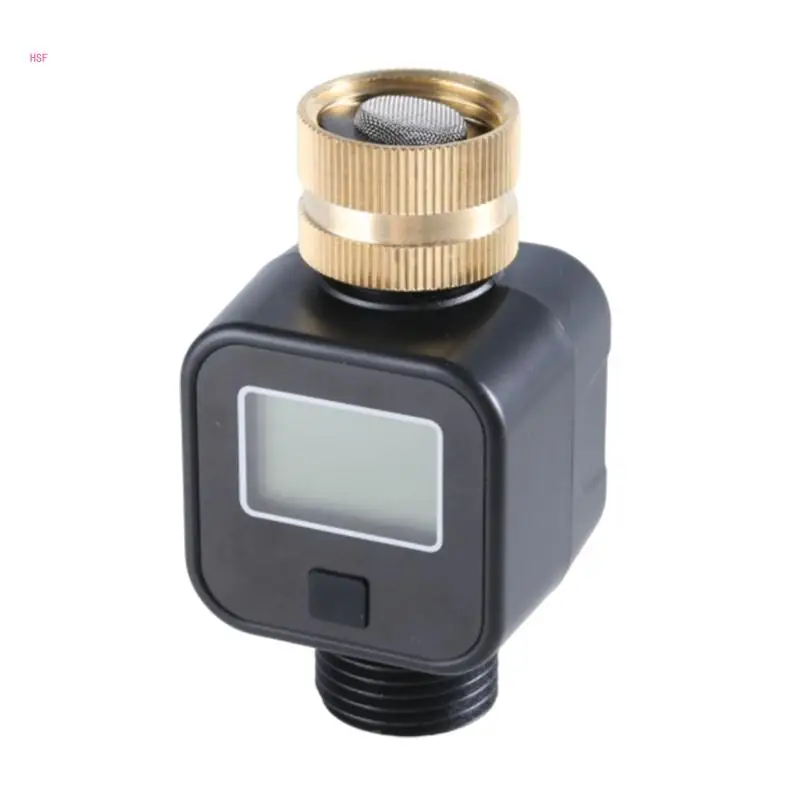 Water Meter IP55 Waterproof Measure Gallon/Liter Consumption Flowmeter for Hose Sprinkler Nozzle Sprayer