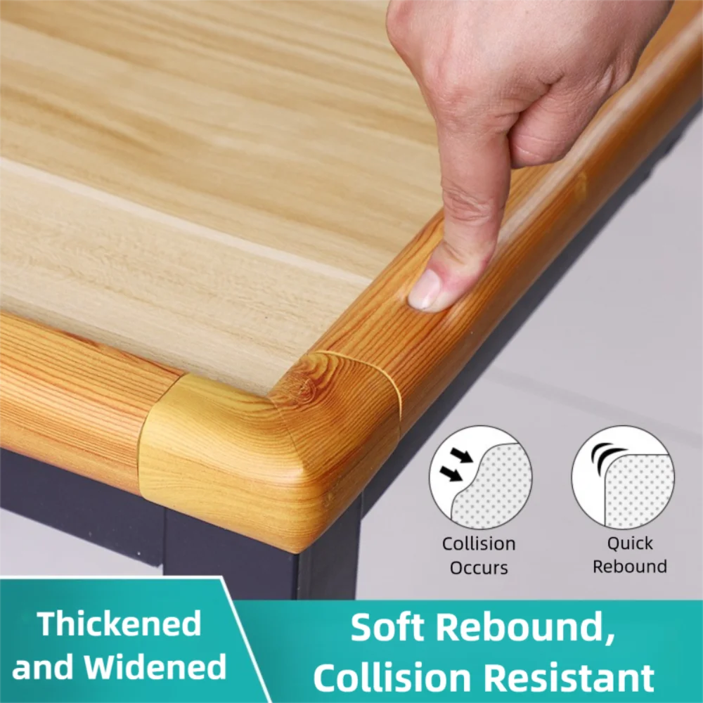 Kids 2m Desk Edge Guard Strip Self Adhesive Soft Wall Corner Protector Wood Grain NBR Baby Safety Protector Children