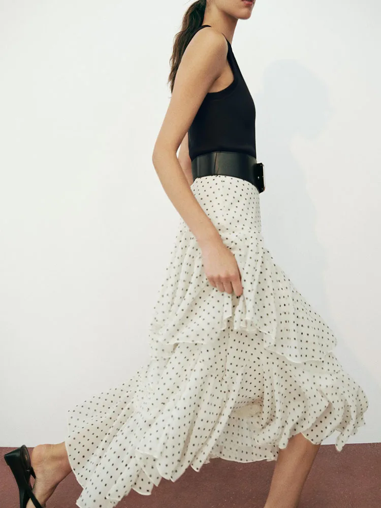 Summer New Women's Dress ZA2026 Decorative Multi-Layer Waist Belt Splicing Gown Korean Style High Waist Midi Dress for Dinner