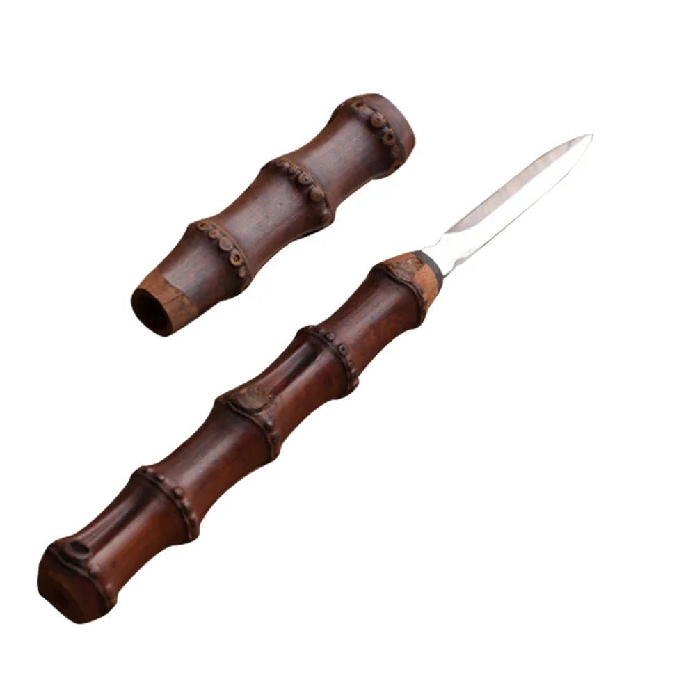 

Puer Tea Needle Stainless Steel Bamboo Material Cutter Lightweight Practical Tool for Puer Tea Accessories